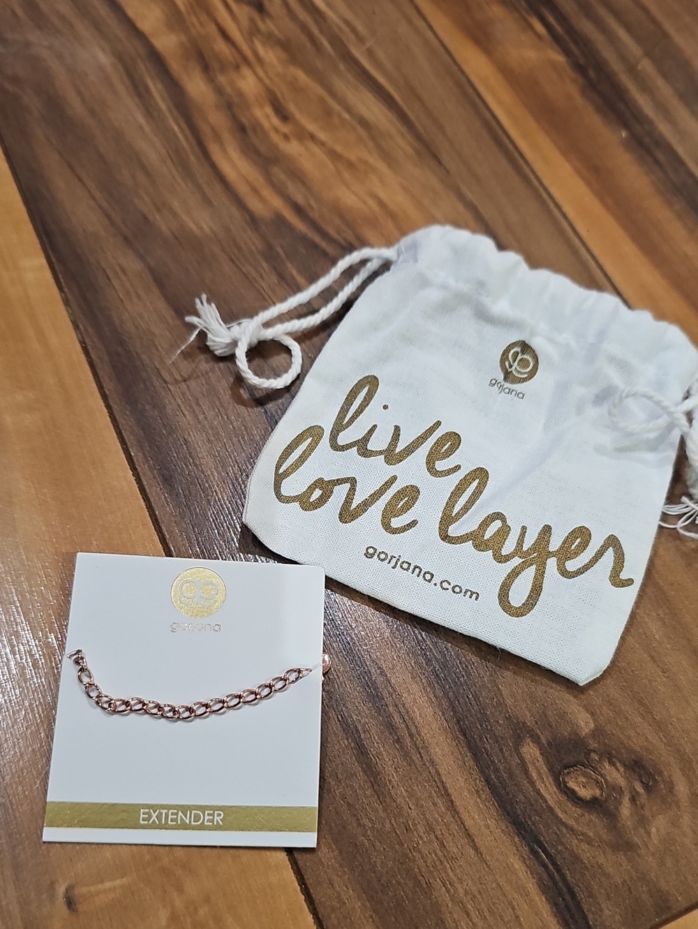 Gorjana Rose Gold Chain Extender with Branded Pouch